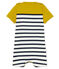 Combicourt bébé garçon en jersey lourd rayé jaune BAMBOO/blanc MARSHMALLOW/ SMOKING