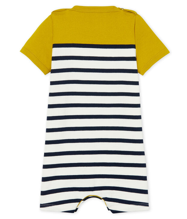 Combicourt b&eacute;b&eacute; gar&ccedil;on en jersey lourd ray&eacute; vert/blanc/bleu