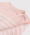Meisjespull van wol en katoen roze MINOIS/wit MARSHMALLOW