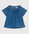Babybloesje van spijkerstof met korte mouwen blauw DENIM CLAIR