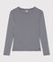L'Iconique, gestreept T-shirt met lange mouw van ribstof voor dames blauw SMOKING/wit MARSHMALLOW