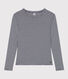 L'Iconique, gestreept T-shirt met lange mouw van ribstof voor dames