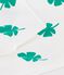Sweatshirt à capuche en molleton enfant garçon blanc MARSHMALLOW/vert GAZON