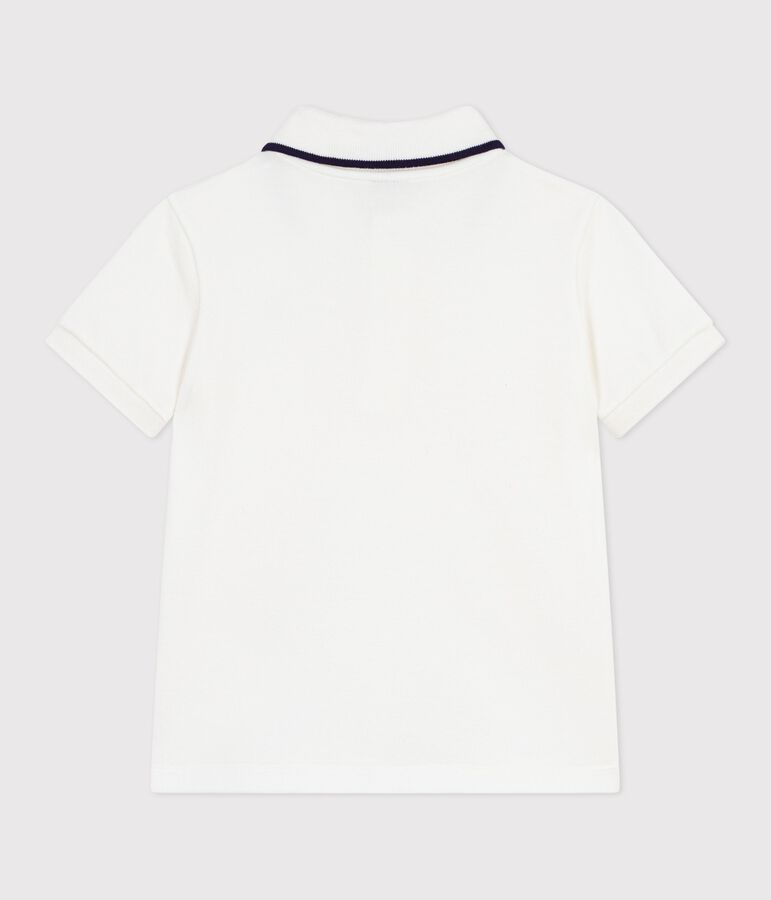 Katoenen polo met korte mouwen voor kinderen wit
