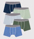 Set met 5 effen boxershorts van katoen voor kinderen
