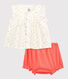 Ensemble 2 pièces fleuri bébé fille en chaîne et trame et coton biologique
