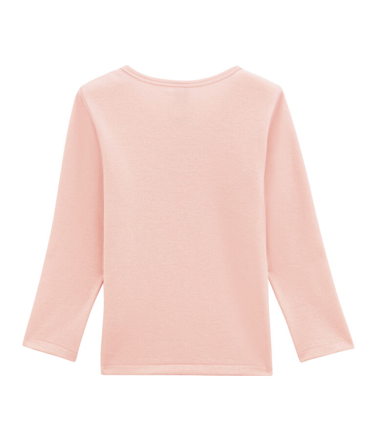 Meisjes tee-shirtmet lange mouwen in wol/katoen roze JOLI