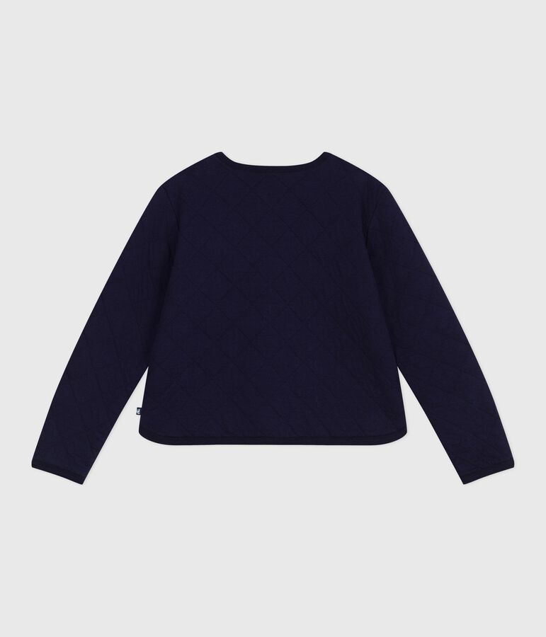 Cardigan femme en coton uni bleu