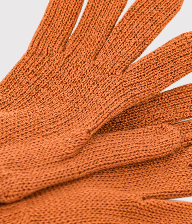 Gants en tricot enfant gar&ccedil;on-fille marron