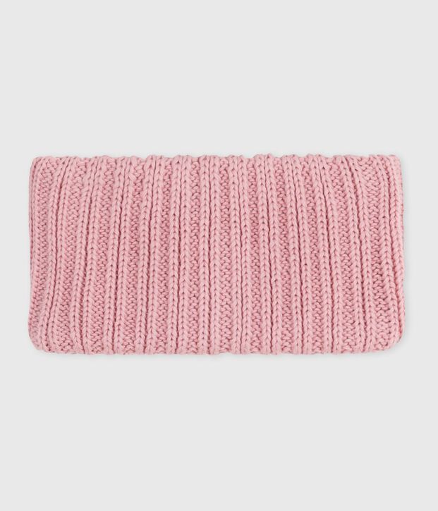 Gebreide colsjaal met fleecevoering voor baby's roze