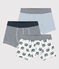 Set van 3 boxershorts met slakkenprint voor jongens in katoen variante 1