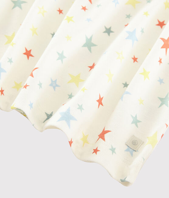 Kleurrijke pyjama met sterren van biologisch katoen voor jongetjes wit MARSHMALLOW/wit MULTICO