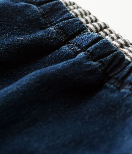 uniseks babybroek gevoerd met stof met denimeffect blauw DENIM BLEU FONCE CN