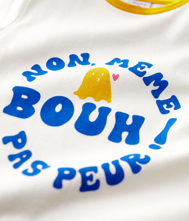 Tee-shirt manches courtes en coton enfant fille blanc