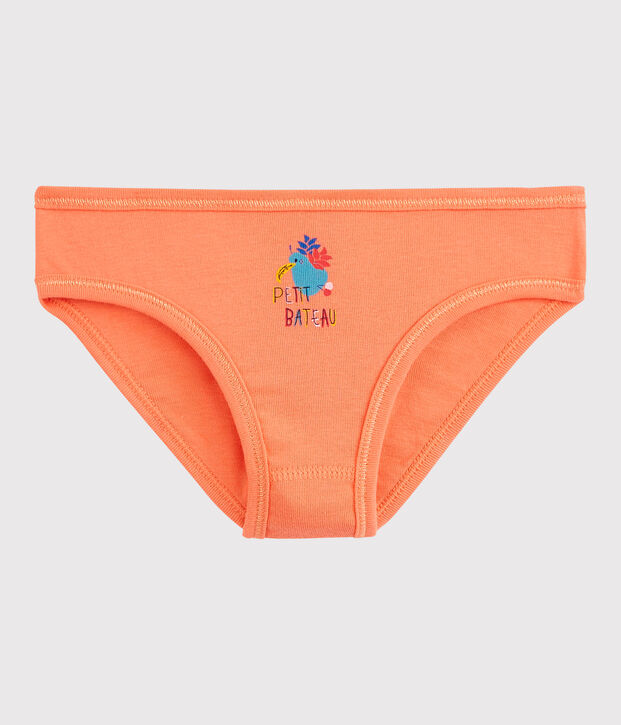 Culotte petite fille en coton orange