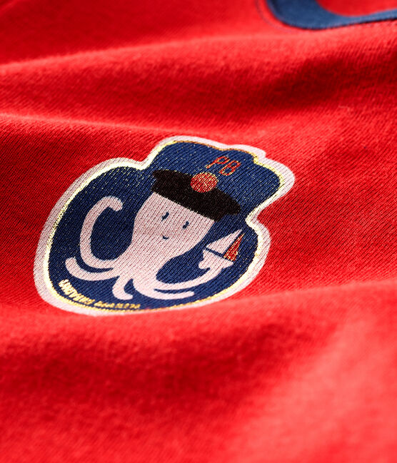 Tee-shirt manches courtes à motif bébé garçon rouge TERKUIT
