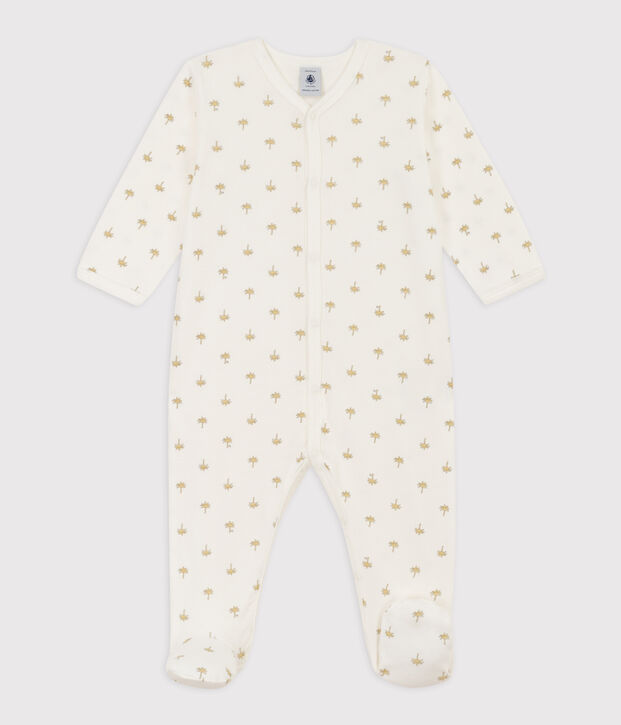 Katoenen pyjama met palmprint wit/multicouleur