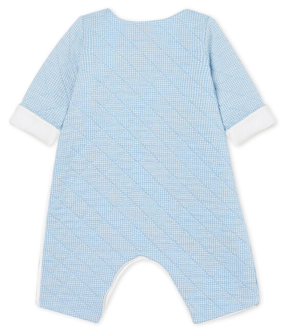 Combinaison longue bébé en tubique matelassé bleu ACIER/blanc MARSHMALLOW CN
