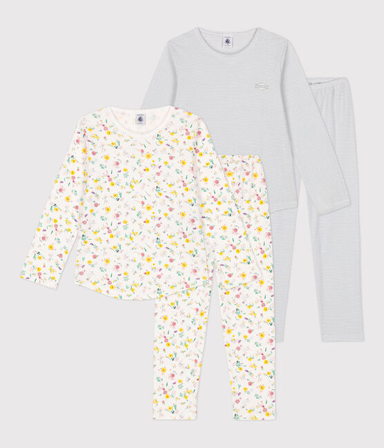 Lot de 2 pyjamas fleur petite fille en coton variante 1