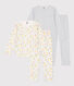 Lot de 2 pyjamas fleur petite fille en coton