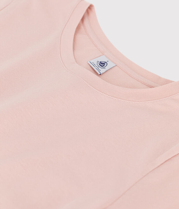 Tee-shirt LE DROIT col rond en coton bio Femme rose