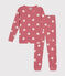 Pyjama ajusté en coton imprimé motif cœurs enfant rose ROSEWOOD/ AVALANCHE