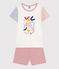 Pyjama short uni en coton enfant blanc MARSHMALLOW/blanc MULTICO