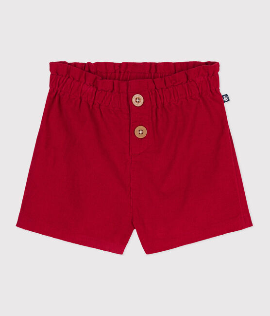 Effen fluwelen babyshort rood TERKUIT
