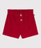 Effen fluwelen babyshort rood TERKUIT