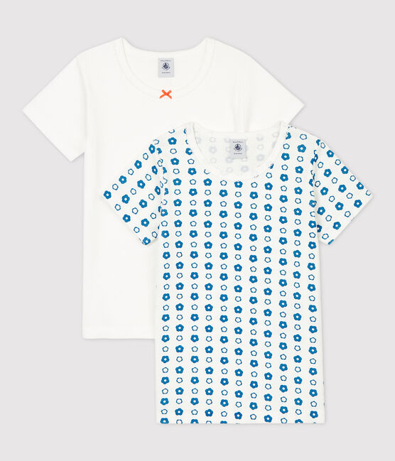 Set van 3 meisjes t-shirts met korte mouwen en grafische bloemenprint van biologisch katoen variante 1
