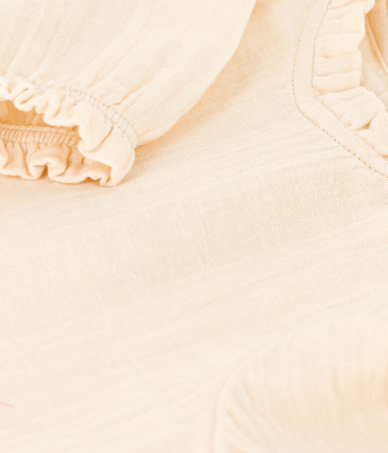 Blouse manches longues en gaze de coton b&eacute;b&eacute; &eacute;cru AVALANCHE