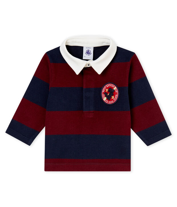 Gestreepte polo voor babyjongens blauw/rood
