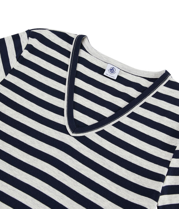 Iconisch damesshirt blauw/grijs