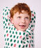 Fluwelen kinderpyjama met print wit/multicouleur