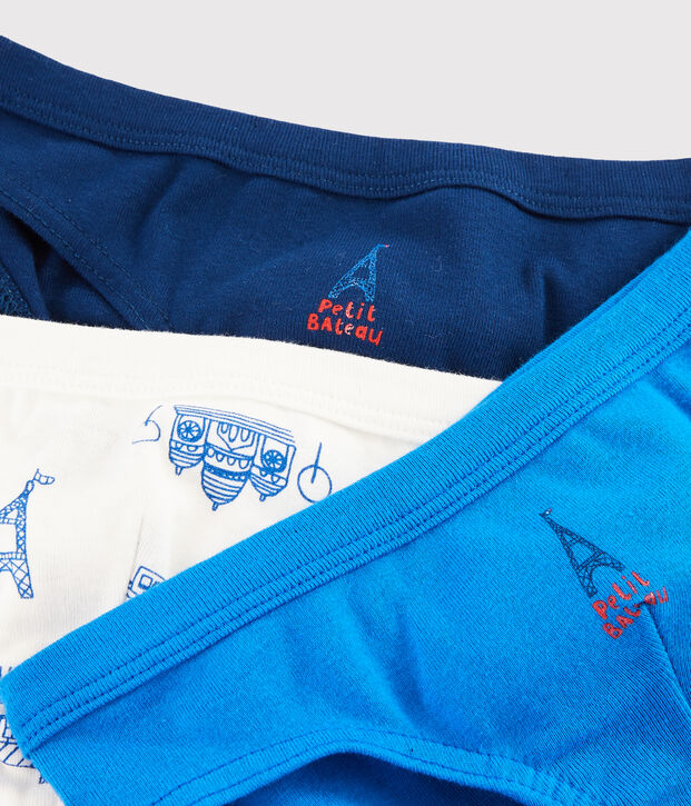 Set van 3 slips voor jongens met print "Paris" multicouleur