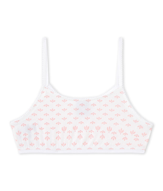 Brassi&egrave;re fille imprim&eacute;e blanc/rose/multicouleur