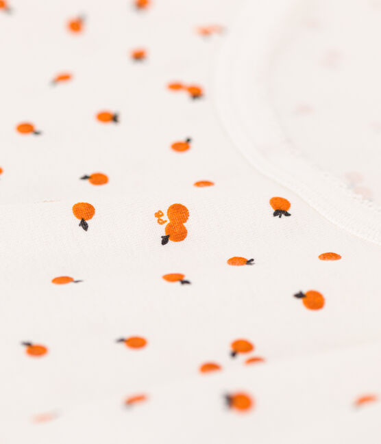 Nuisette orangettes en coton femme blanc MARSHMALLOW/blanc MULTICO