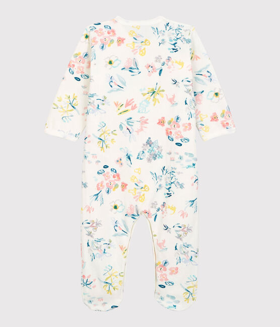 Dors-bien fleuri bébé fille en tubique blanc MARSHMALLOW/blanc MULTICO