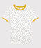 Katoenen Dames t-shirt met ronde hals en stippen wit MARSHMALLOW/ MALLARD