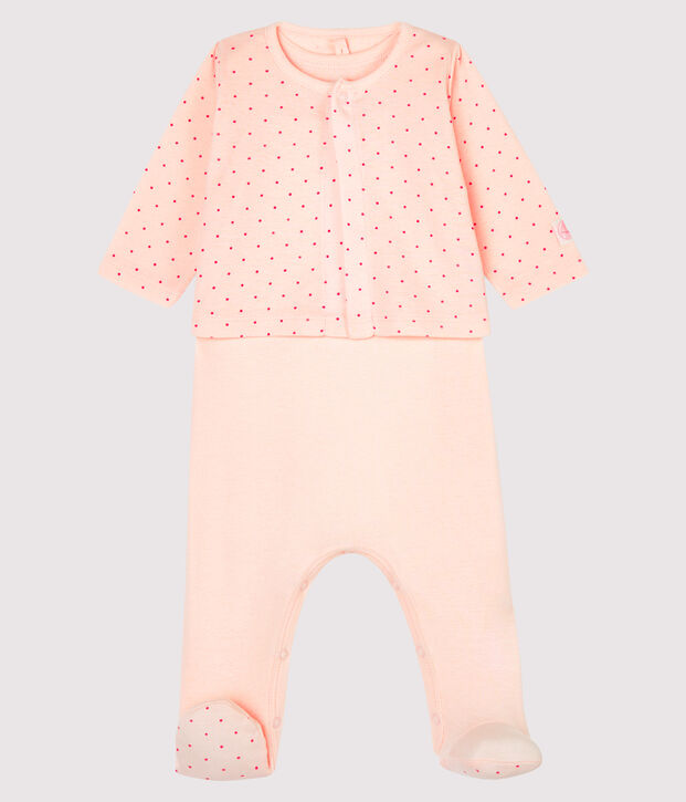 Ensemble b&eacute;b&eacute; 2 pi&egrave;ces en c&ocirc;te rose/rose