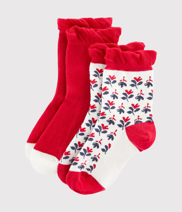 Lot de 2 paires de chaussettes enfant fille multicouleur