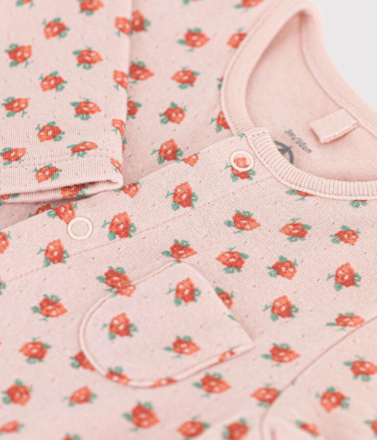 Lange babypakje in tubic met bloemenprint roze/multicouleur