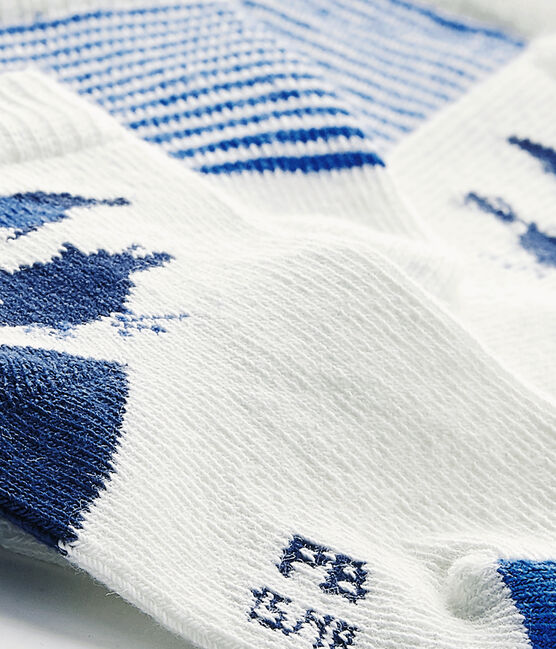 Set van twee paar sokken voor babyjongens wit .