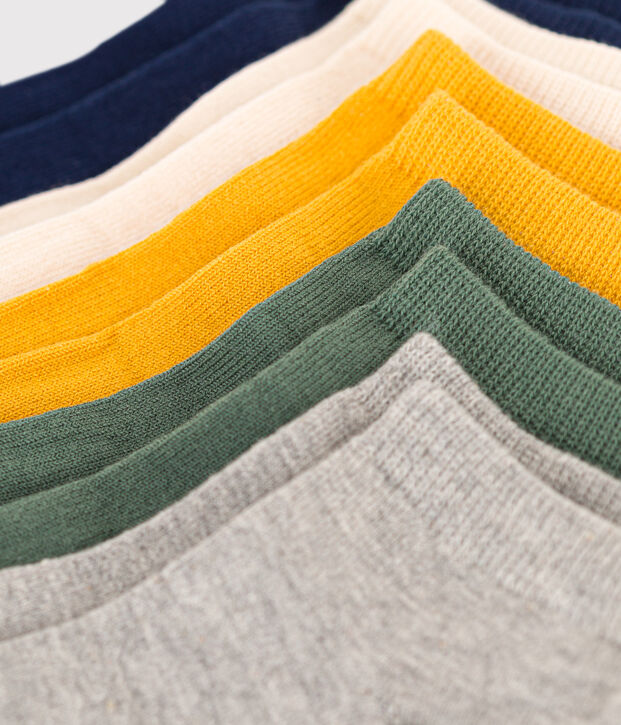 5 paires de chaussettes en coton unies enfant multicouleur