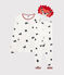 Pyjama enfant à motifs lion en côte blanc MARSHMALLOW/bleu MEDIEVAL