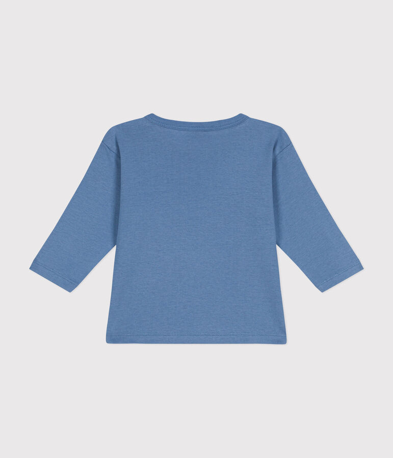 Katoenen T-shirt met lange mouwen voor baby's blauw