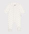 Fluwelen babypyjama wit MARSHMALLOW/ HERBIER