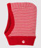 Bivakmuts baby met strepen rood TERKUIT/wit MARSHMALLOW