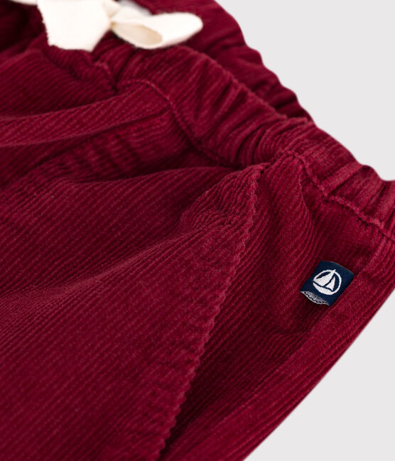 Pantalon bébé en velours uni AMARANTE