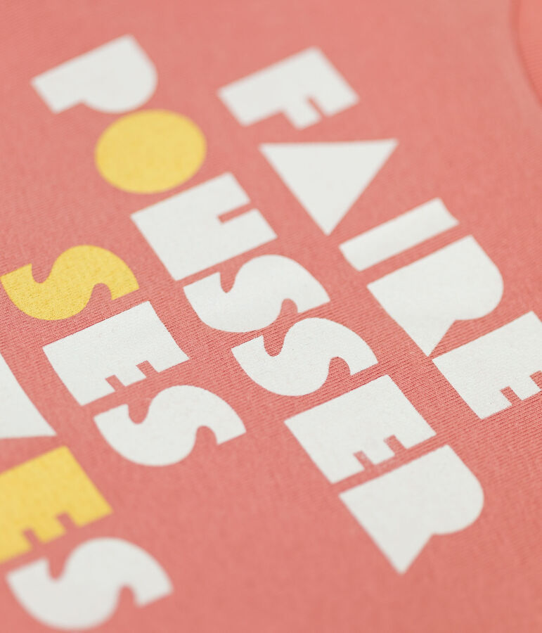 T-shirt manches courtes en coton enfant fille rose PAPAYE